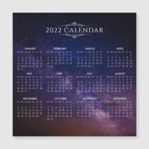 Elegant 2022 kalender på Vintergatan Magnetisk k