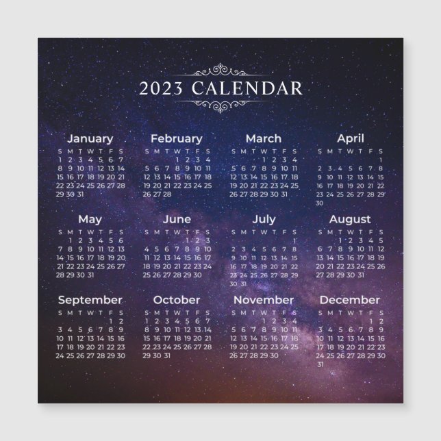 Elegant 2023: Kalender över mjölkaktigt sätt | Mag (Framsida)