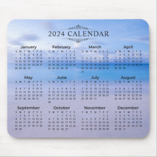 Elegant 2024 - Kalenderbakgrund Mousepad Musmatta