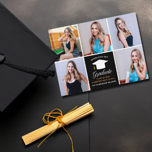 Elegant 2025 examensannonsering fotokollage vykort