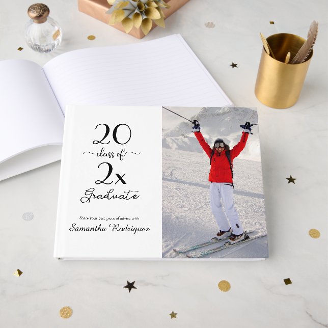 Elegant 2025 Foto Mönster Studenten Gästböcker (Framsida Öppen)