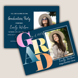 Elegant 2025 GRAD 2 Photo Student annons Vykort