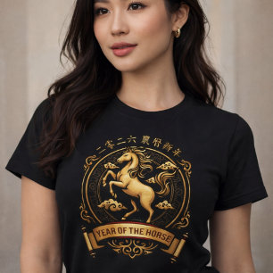 Elegant 2026 Kinesiskt nyår för året för hästen T Shirt