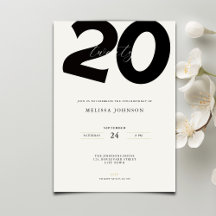 Elegant 20-års inbjudan - Minimal stil