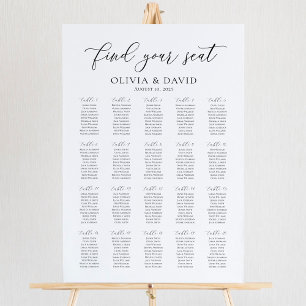 Elegant 20 Bord Hitta ditt platsschema Poster