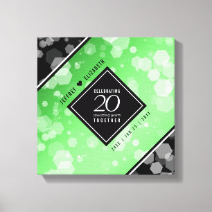 Elegant 20:e årsdagen av Emerald Bröllop Canvastryck
