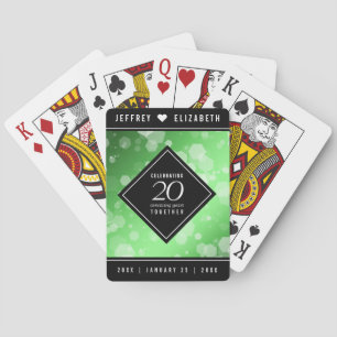 Elegant 20:e årsdagen av Emerald Bröllop Casinokort