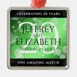 Elegant 20:e årsdagen av Emerald Bröllop Julgransprydnad Metall