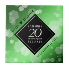 Elegant 20:e årsdagen av Emerald Bröllop Kakelplatta