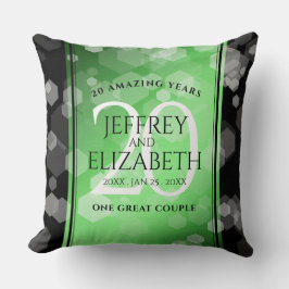 Elegant 20:e årsdagen av Emerald Bröllop Kudde