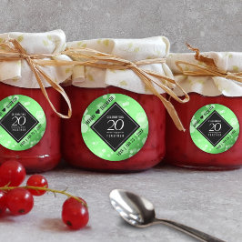 Elegant 20:e årsdagen av Emerald Bröllop Runt Klistermärke