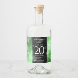 Elegant 20:e årsdagen av Emerald Bröllop Spritflaskor Etikett