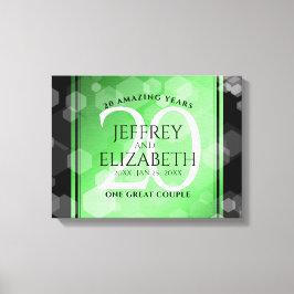 Elegant 20:e Smaragd Bröllopsjubileum Canvastryck
