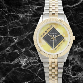 Elegant 21:a Brass Bröllop-årsdagen Firande Armbandsur