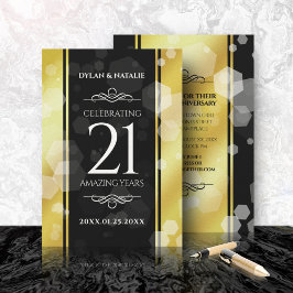 Elegant 21:a Brass Bröllop-årsdagen Firande Inbjudningar