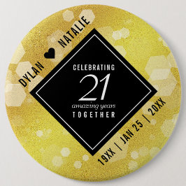 Elegant 21:a Brass Bröllop-årsdagen Firande Knapp