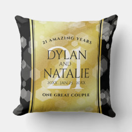Elegant 21:a Brass Bröllop-årsdagen Firande Kudde