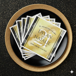 Elegant 21:a Brass Bröllop-årsdagen Firande Pappersservett