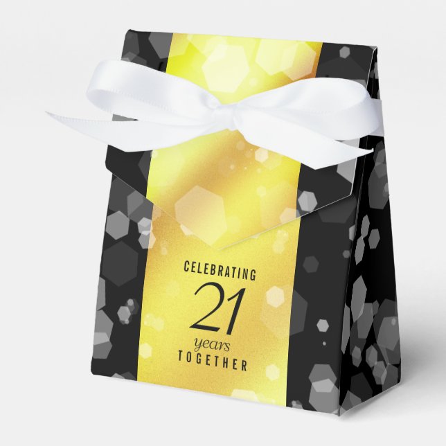 Elegant 21:a Brass Bröllop-årsdagen Firande Presentaskar (Framsidan Sidan)