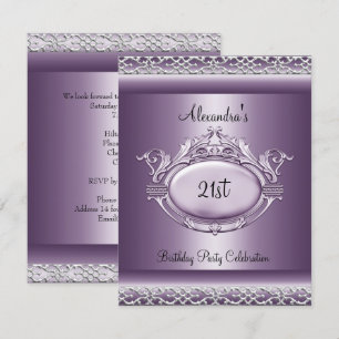 Elegant 21-årsfest Satin Lila Mauve Inbjudningar