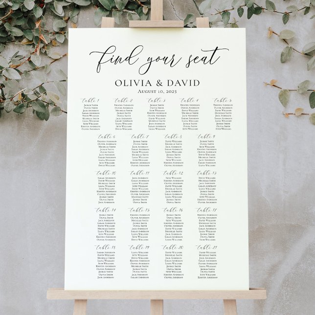 Elegant 21 Bord Hitta Din Plats Placeringsplan Poster (Skapare uppladdad)