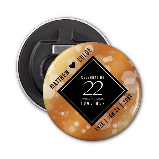 Elegant 22:a årsdagen för koppar-Bröllop Flasköppnare (Framsidan)