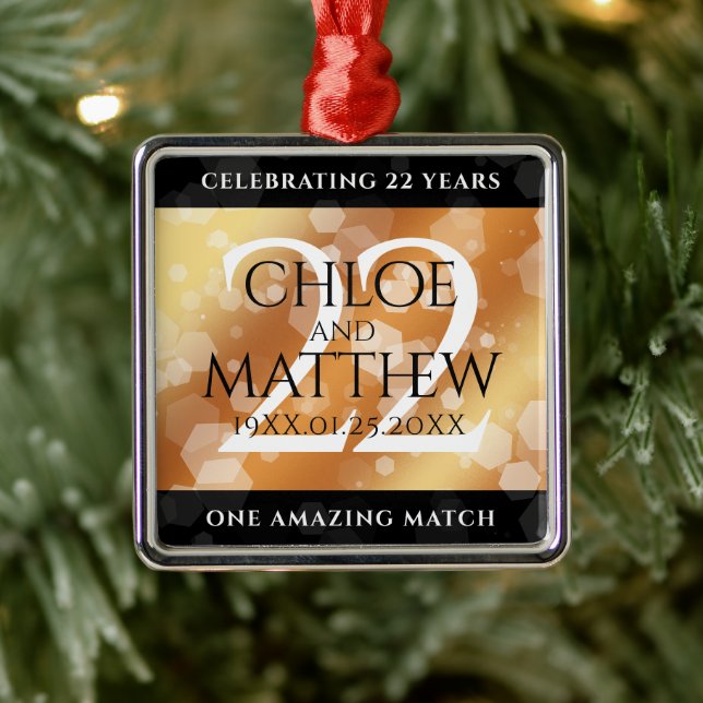 Elegant 22:a årsdagen för koppar-Bröllop Julgransprydnad Metall (Träd)