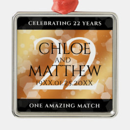 Elegant 22:a årsdagen för koppar-Bröllop Julgransprydnad Metall