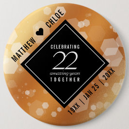 Elegant 22:a årsdagen för koppar-Bröllop Knapp