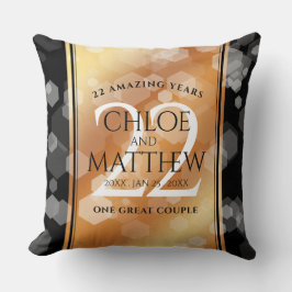 Elegant 22:a årsdagen för koppar-Bröllop Kudde
