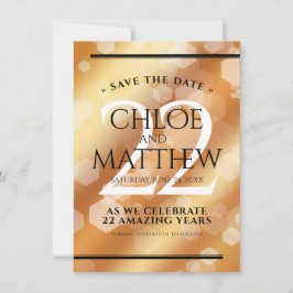 Elegant 22:a årsdagen för koppar-Bröllop Spara Datumet