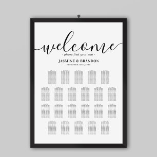 Elegant 22 sittplatsplan för Bord Bröllop Poster