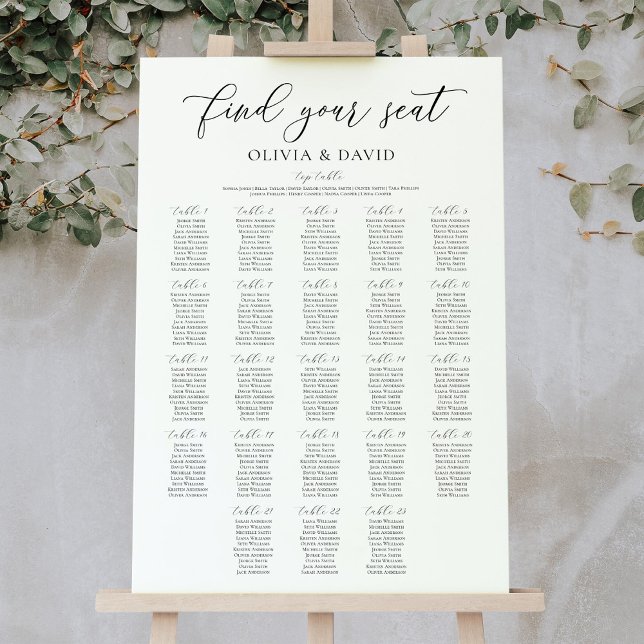 Elegant 23 Bord Hitta Din Plats Placeringsplan Poster (Skapare uppladdad)