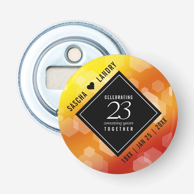 Elegant 23:e Imperial Topaz Bröllop-årsdagen Flasköppnare (Framsidan)