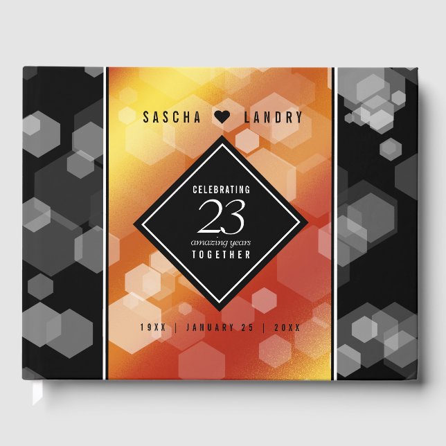 Elegant 23:e Imperial Topaz Bröllop-årsdagen Gästböcker (Framsida)