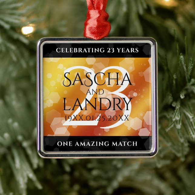 Elegant 23:e Imperial Topaz Bröllop-årsdagen Julgransprydnad Metall (Träd)