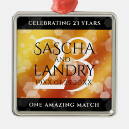 Elegant 23:e Imperial Topaz Bröllop-årsdagen Julgransprydnad Metall