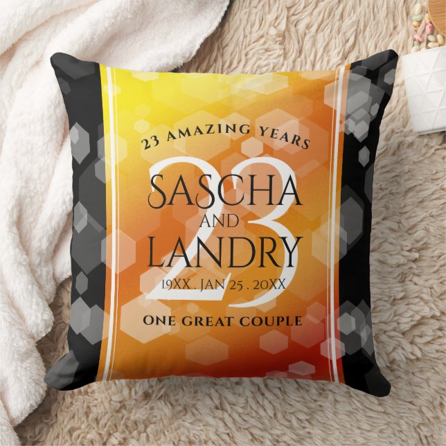 Elegant 23:e Imperial Topaz Bröllop-årsdagen Kudde (Filt)