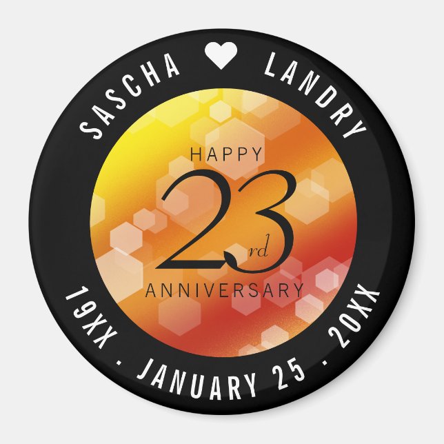 Elegant 23:e Imperial Topaz Bröllop-årsdagen Magnet (Framsidan)