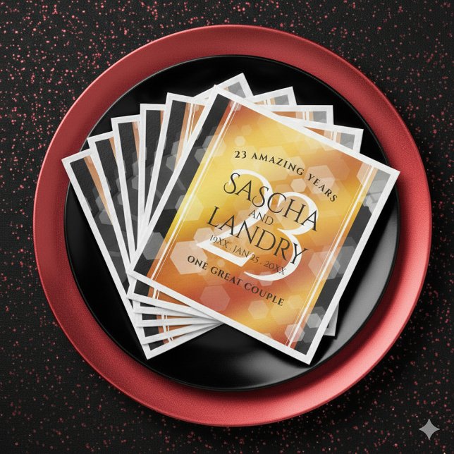 Elegant 23:e Imperial Topaz Bröllop-årsdagen Pappersservett (Elegant 23rd Imperial Topaz Wedding Anniversary Napkins Cover Photo)