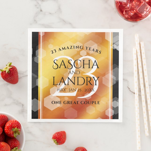 Elegant 23:e Imperial Topaz Bröllop-årsdagen Pappersservett (Insitu)