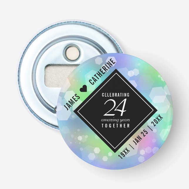 Elegant 24:e årsdagen för Opal Bröllop Firande Flasköppnare (Framsidan)