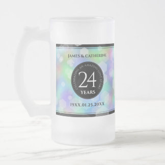 Elegant 24:e årsdagen för Opal Bröllop Firande Frostat Ölglas
