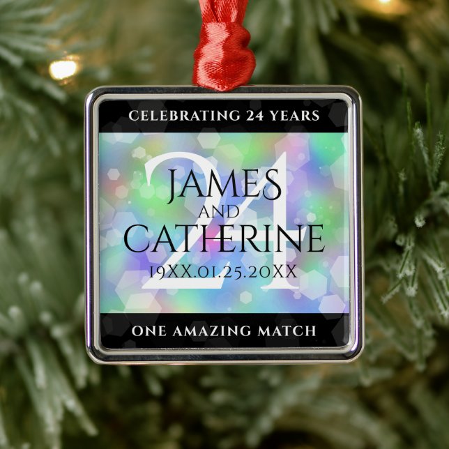 Elegant 24:e årsdagen för Opal Bröllop Firande Julgransprydnad Metall (Träd)