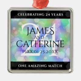 Elegant 24:e årsdagen för Opal Bröllop Firande Julgransprydnad Metall