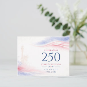 Elegant 250-årsjubileum för amerikansk självständi helg vykort