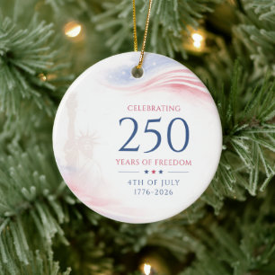 Elegant 250-årsjubileum för amerikansk självständi julgransprydnad keramik