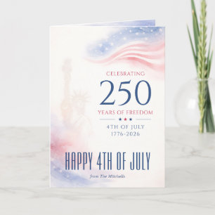 Elegant 250-årsjubileum för amerikanska självständ helgkort