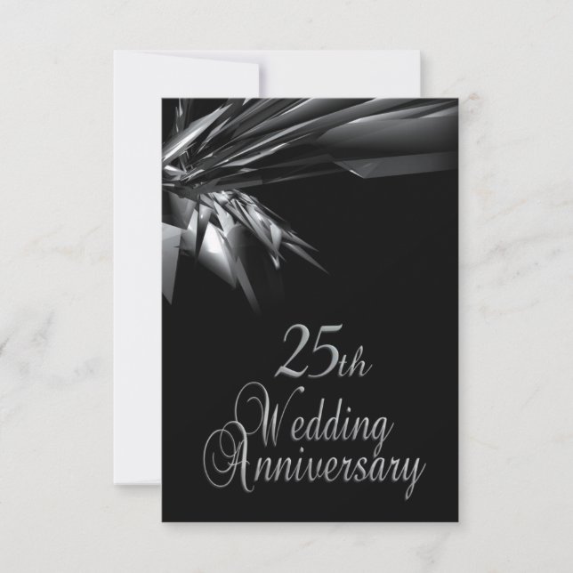 Elegant 25-års jubileumsinbjudan till bröllop inbjudningar (Framsida)