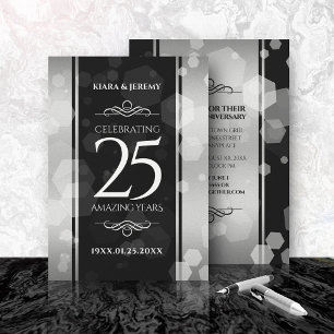 Elegant 25-års Silverbröllopsdag Inbjudningar